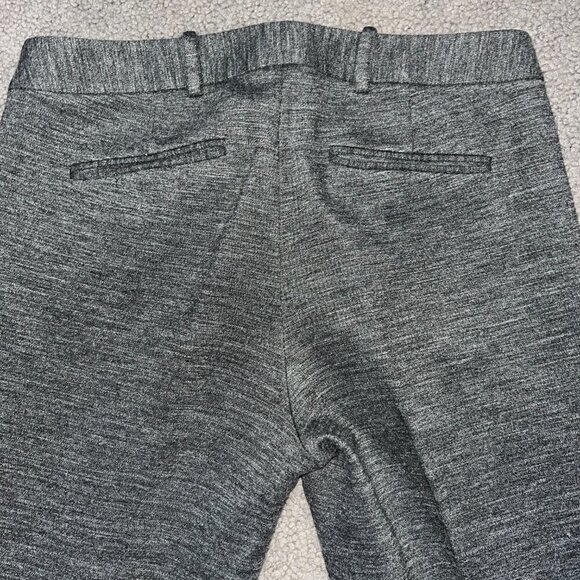 THEORY Black & Gray Space Dye Straight Leg Slit Hem Slacks Trouser Pants -EUC -8 - Picture 7 of 13